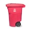 Toter 96 Gal. Red Hazardous Waste Trash Can with Wheels and Lid Lock RMN96 - alternate 2